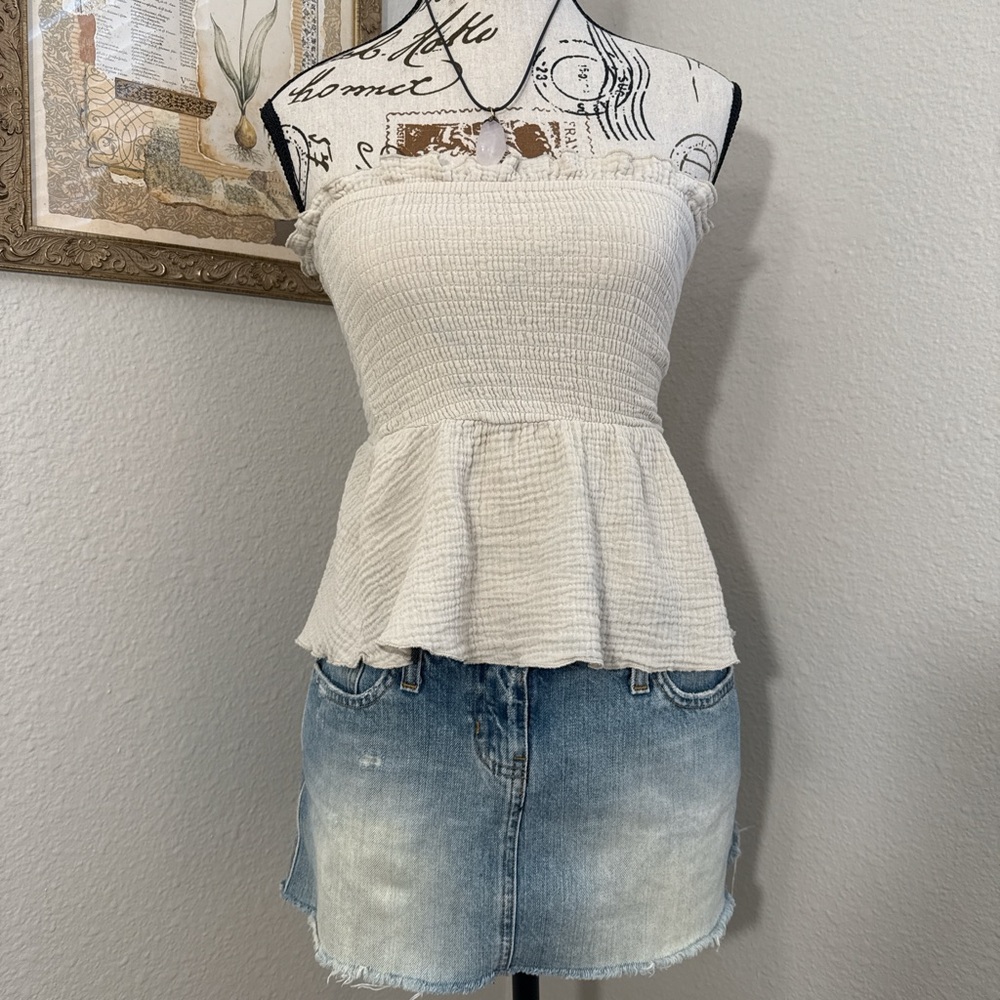 Sky and Sparrow 100% Cotton Waffle Knit Tube Top Women’s Size Small